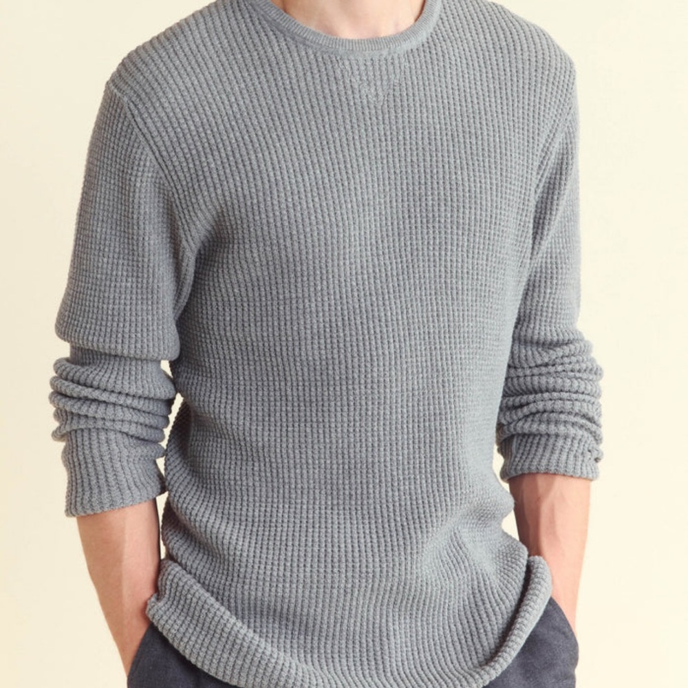 Billy Reid Men's Charcoal Crewneck Sweater
